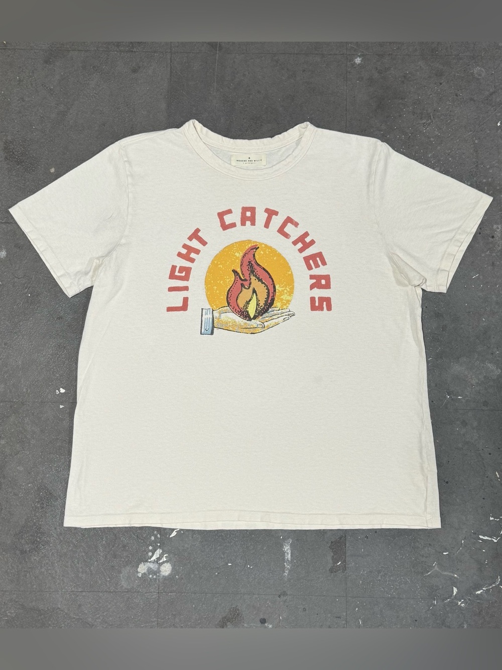 Imogene + Willie Light Catchers T Shirt XXL Made In USA Natural White Cotton